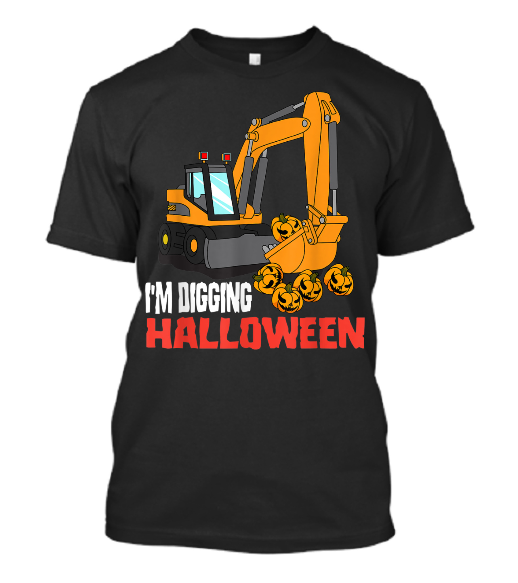 I'm Digging Halloween Kid Excavator Pumpkins T-Shirt