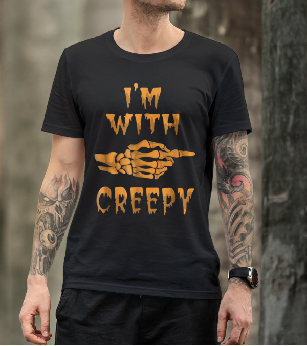 I'm With Creepy Skeleton Hand T-Shirt