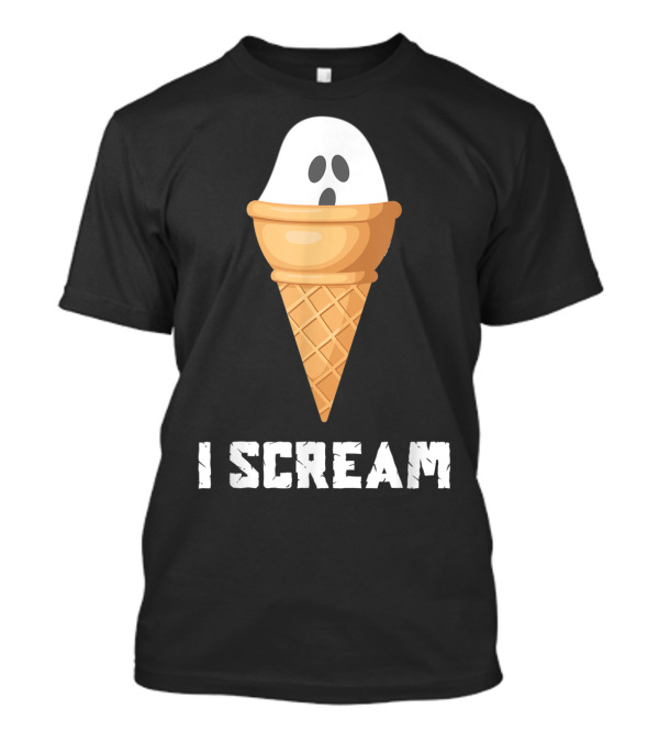 I Scream Ice Cream Ghost Halloween Party Pun T-Shirt