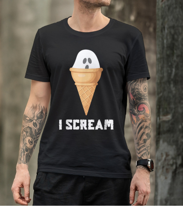 I Scream Ice Cream Ghost Halloween Party Pun T-Shirt