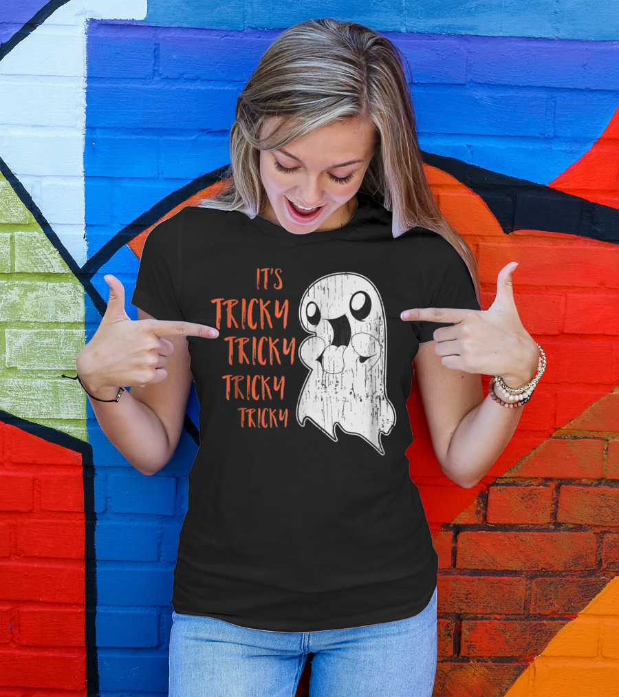 It's Tricky Tricky Tricky Halloween Ghost T-Shirt