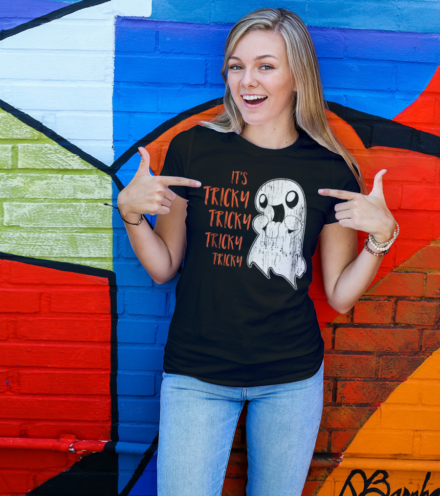 It's Tricky Tricky Tricky Halloween Ghost T-Shirt