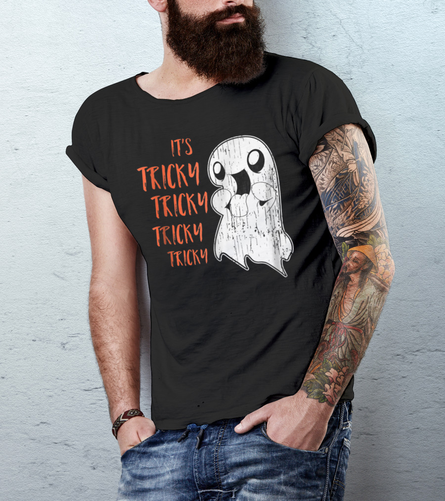 It's Tricky Tricky Tricky Halloween Ghost T-Shirt