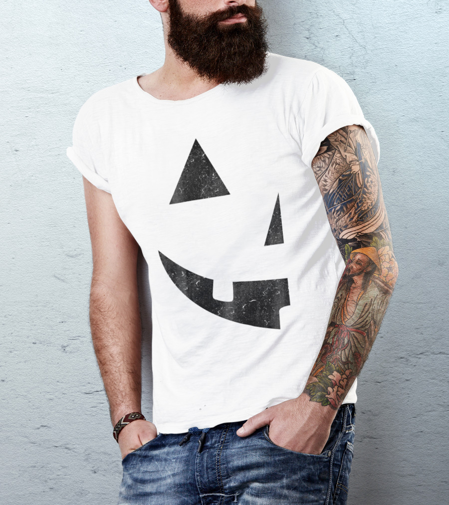Jack O Lantern Jackolantern Pumpkin Face Halloween Pair T-Shirt