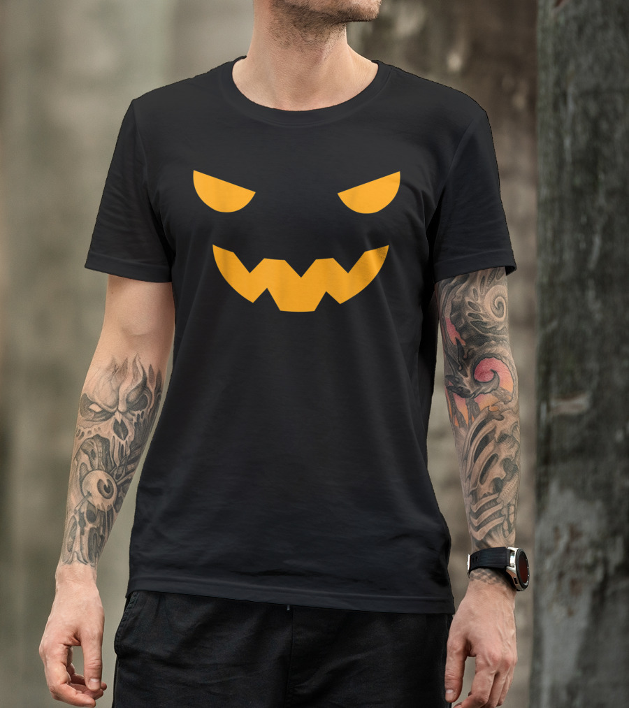 Jack O'lantern Smiling Evil Face Pumpkin Halloween T-Shirt