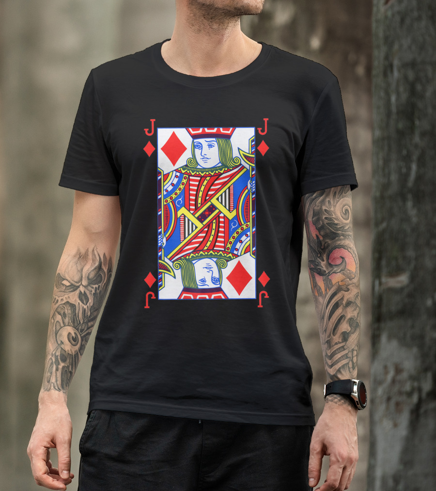 Jack Of Diamonds Card Funny Halloween Costume Poker T-Shirt