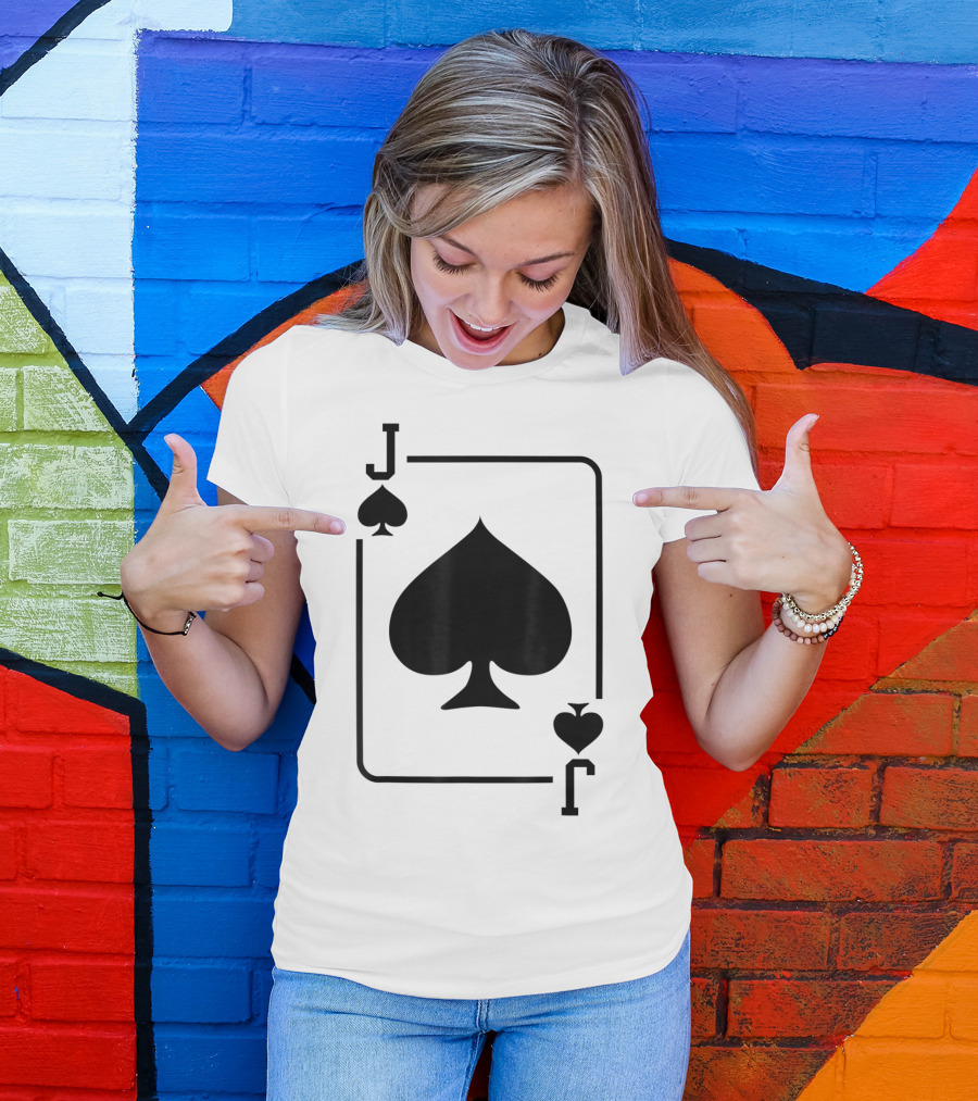 Jack Of Spades Playing Card Symbol With Spade Icons T-Shirt