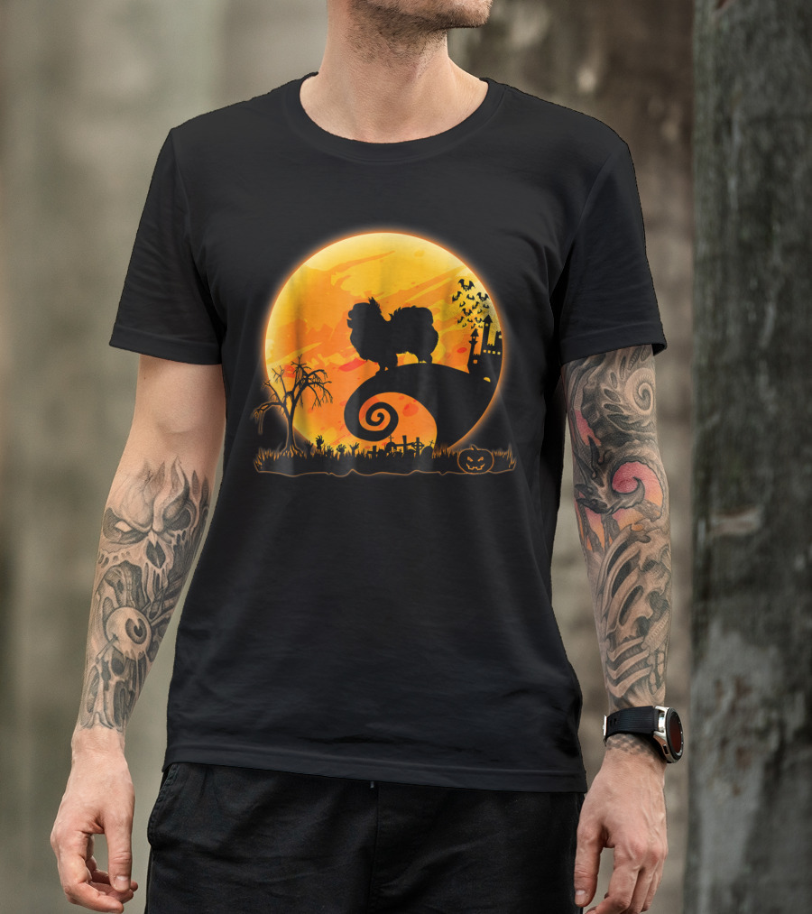 Halloween Japanese Chin Dog And Full Moon T-Shirt