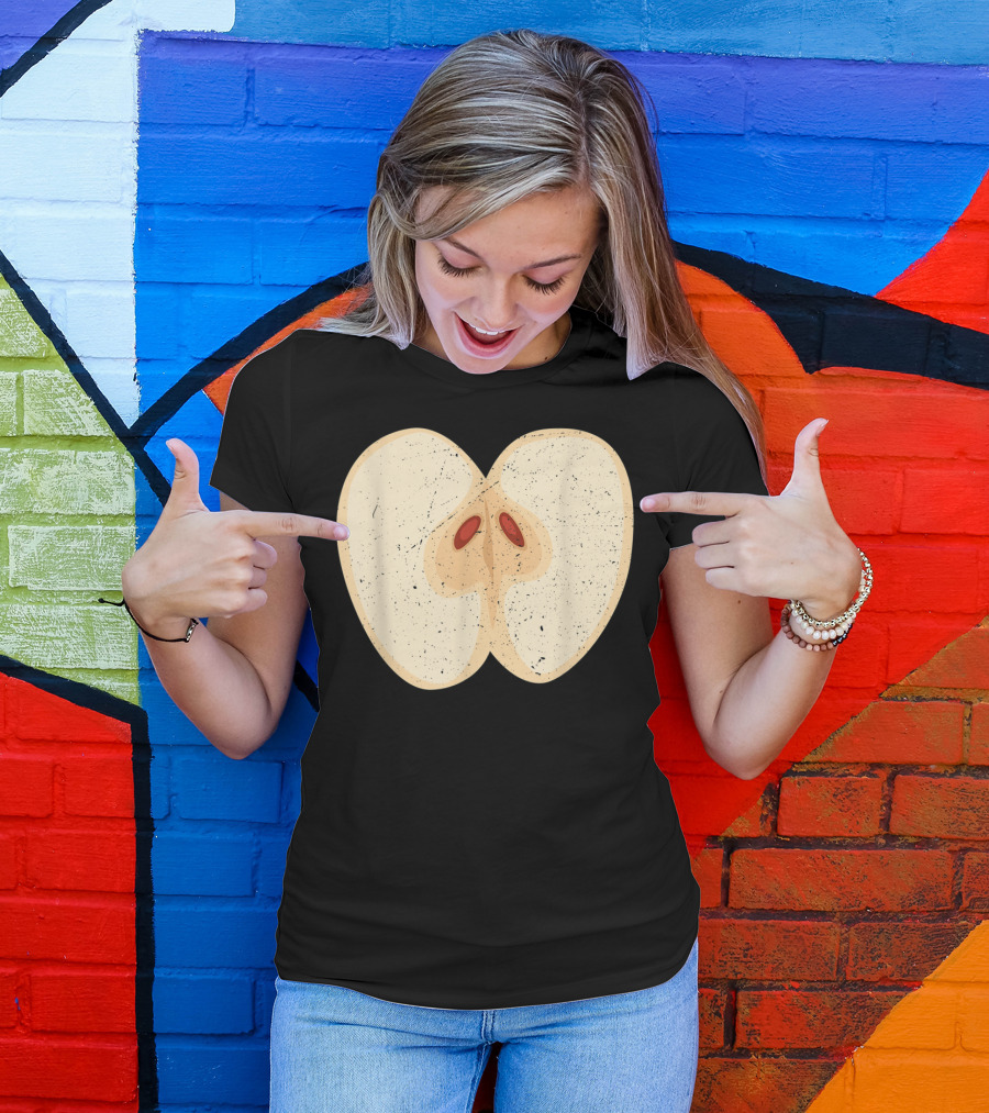 Juicy Red Apple Hilarious Fruit Lover Humor T-Shirt