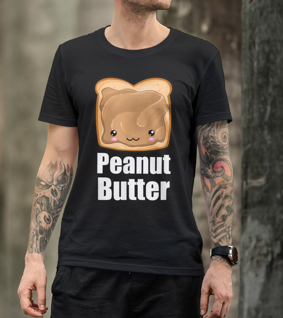 Kawaii Peanut Butter Toast Cute Face T-Shirt
