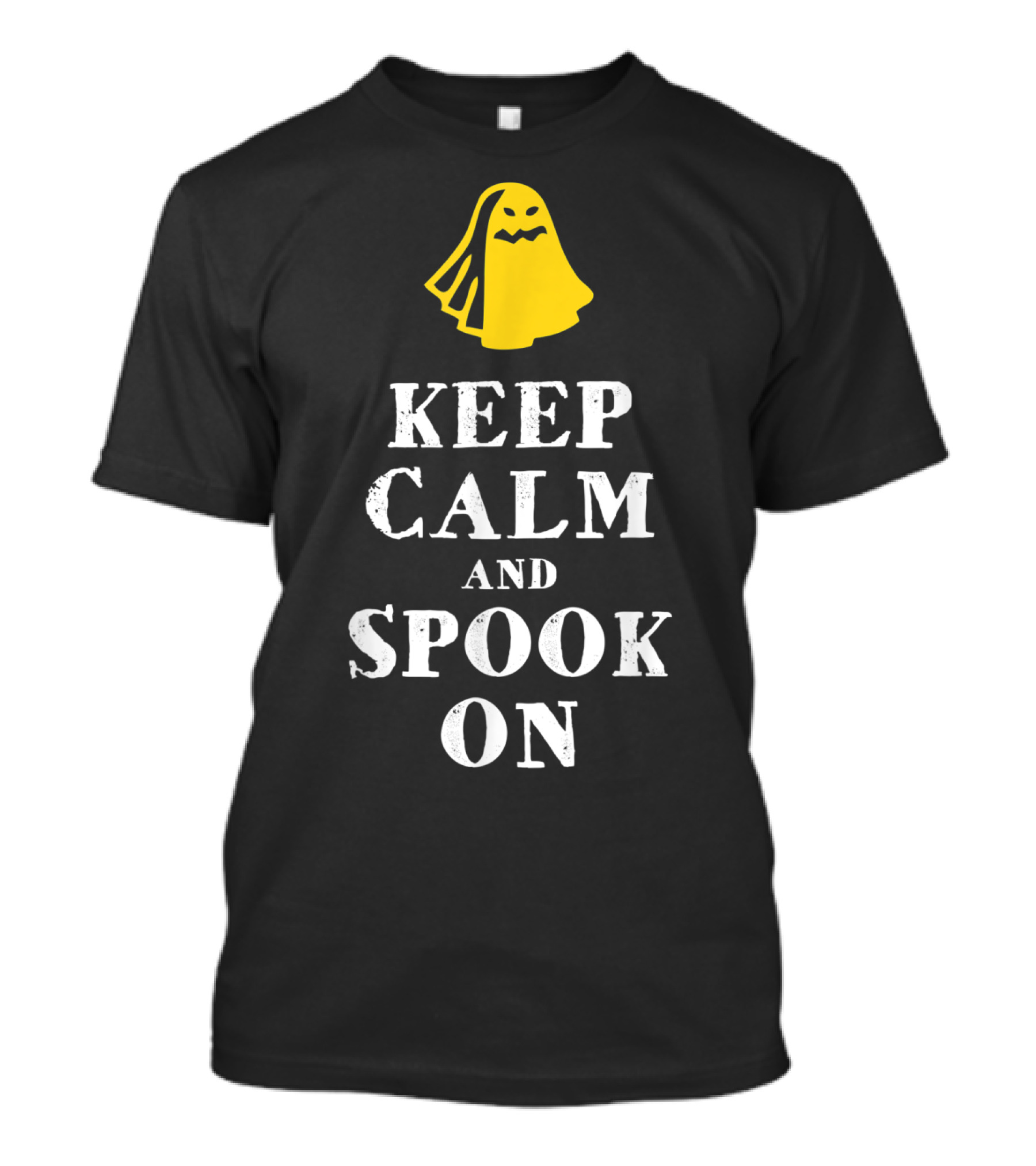 Keep Calm And Spook On Yellow Ghost T-Shirt