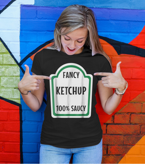 Fancy Ketchup 100% Saucy Halloween Costume Group Mustard Relish T-Shirt