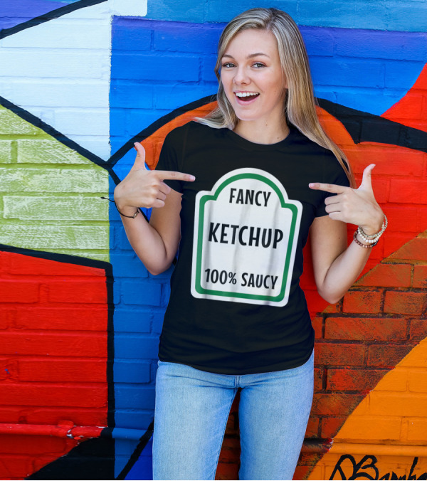 Fancy Ketchup 100% Saucy Halloween Costume Group Mustard Relish T-Shirt