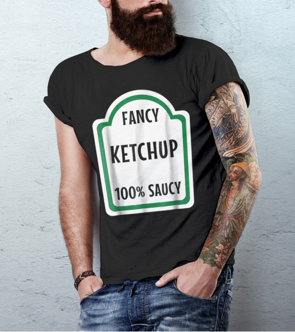 Fancy Ketchup 100% Saucy Halloween Costume Group Mustard Relish T-Shirt