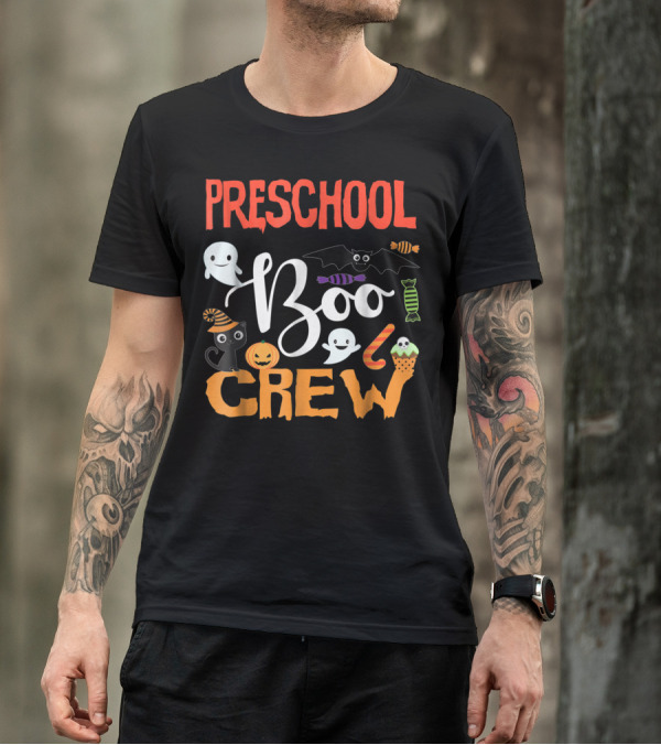 Preschool Boo Crew Halloween Ghosts And Pumpkins Playful T-Shirt