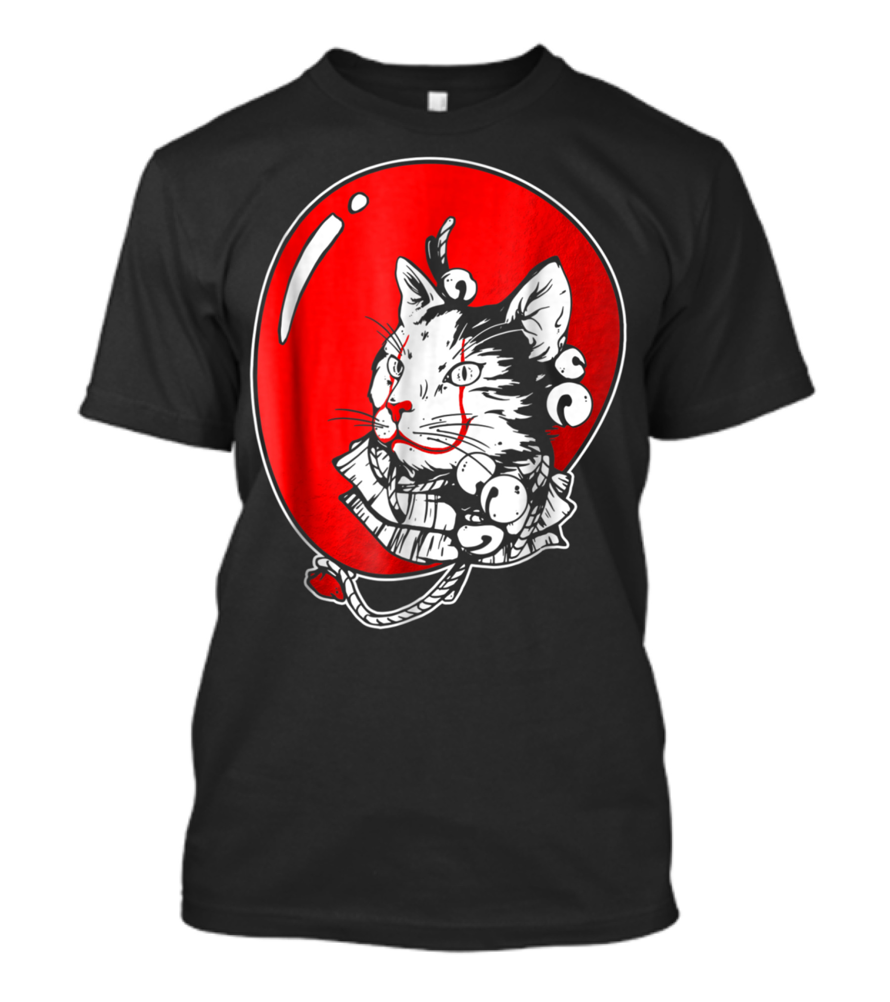 Kitten Clown Balloon Face With Bells T-Shirt