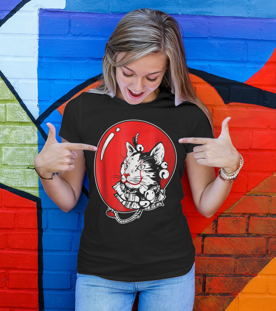 Kitten Clown Balloon Face With Bells T-Shirt