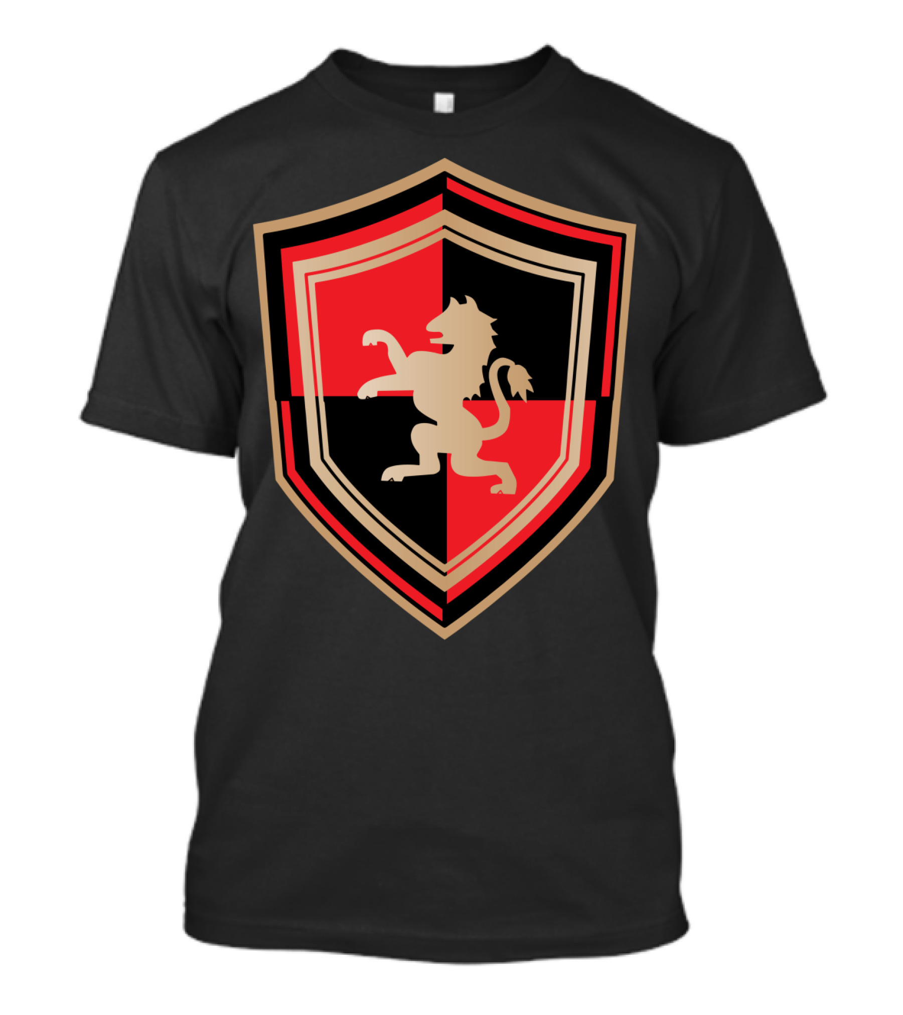 Knight Lion Shield Blazon Medieval Emblem T-Shirt