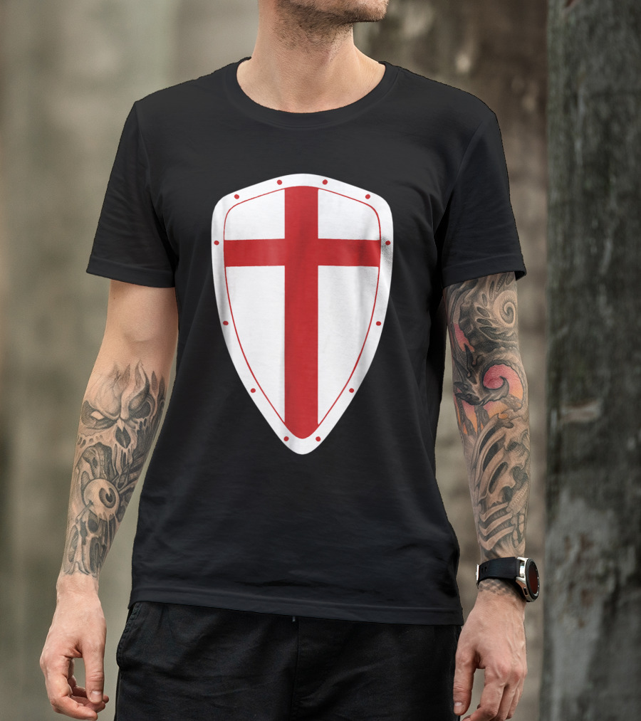 Knight Templar Red Cross Shield T-Shirt