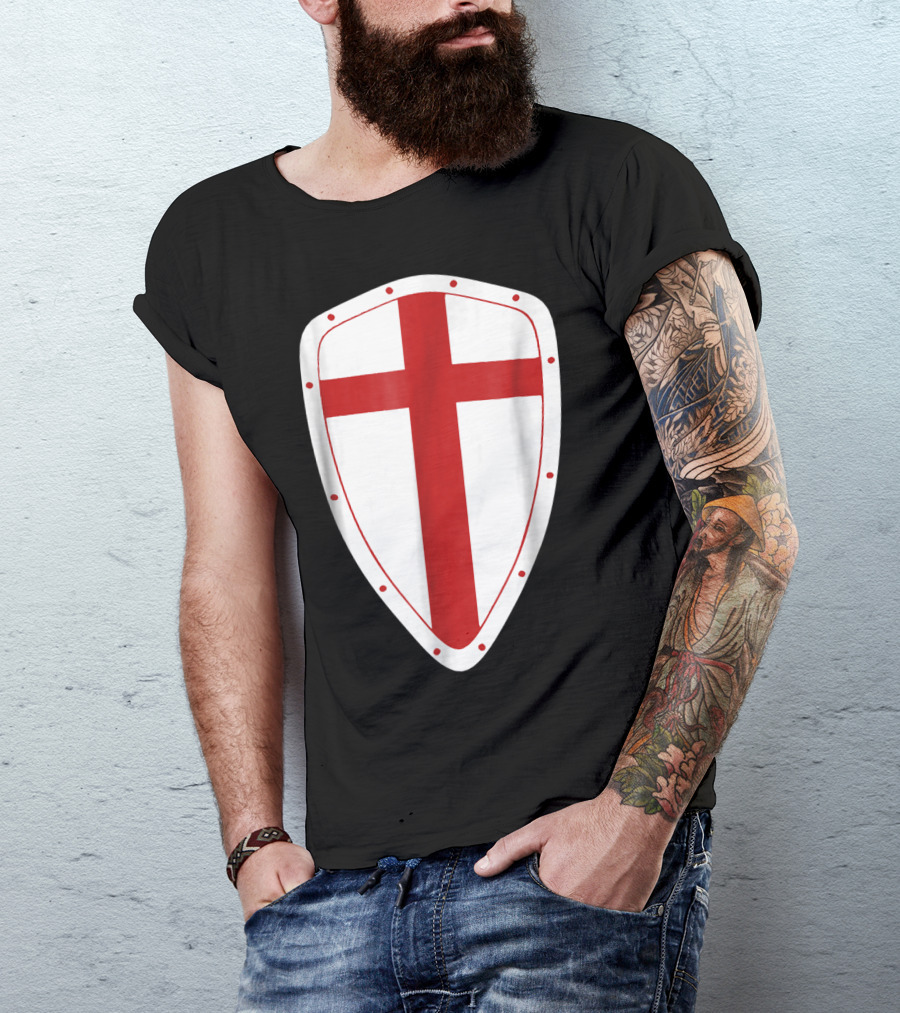 Knight Templar Red Cross Shield T-Shirt