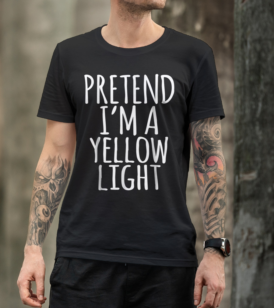 Lazy Funny Pretend I'm A Yellow Light Halloween Costume T-Shirt