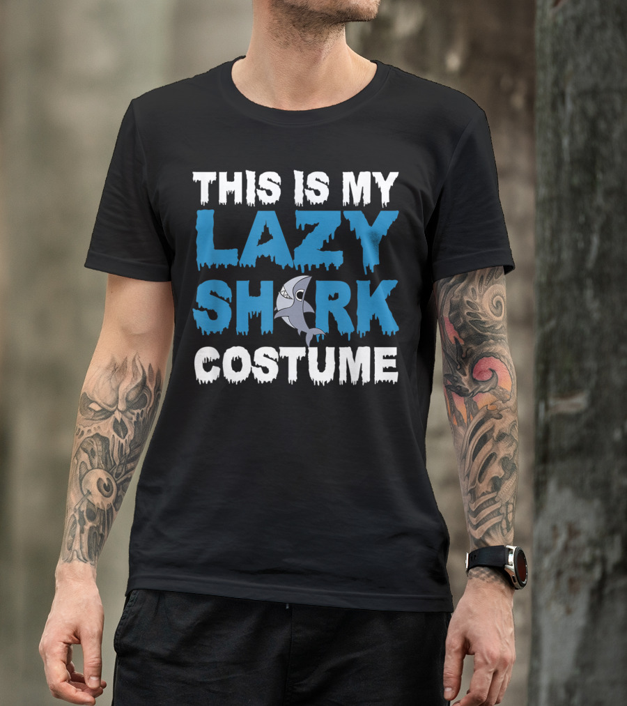 This Is My Lazy Shark Costume Funny Halloween Party T-Shirt