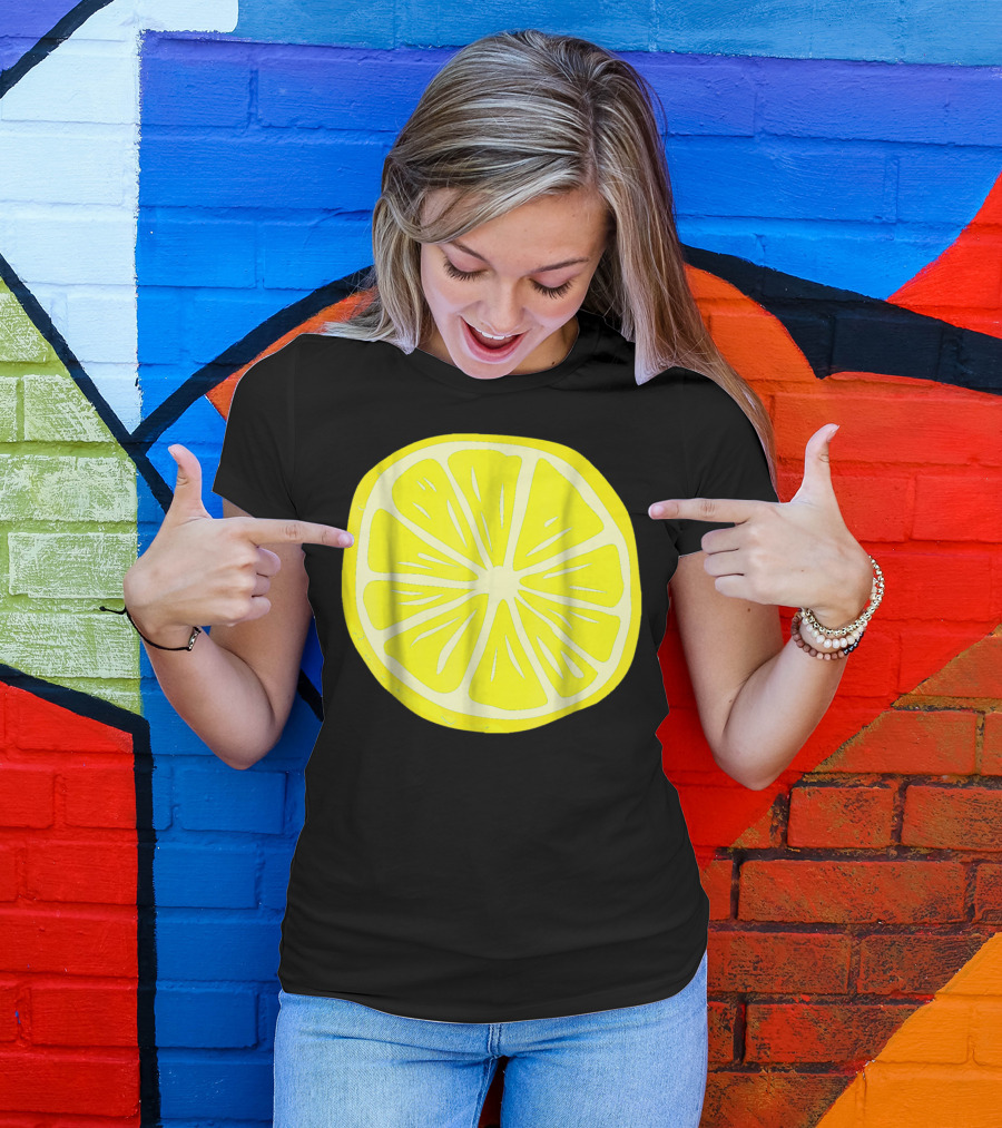 Lemon Slice Funny Matching Halloween Costume Fruits T-Shirt