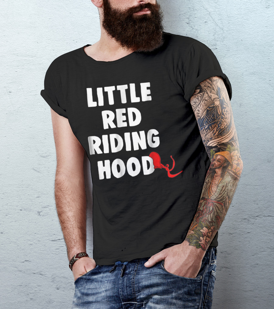 Little Red Riding Hood Classic Fairy Tale Text With Red Hood T-Shirt