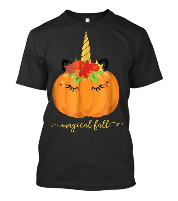 Magical Fall Pumpkin Unicorn T-Shirt