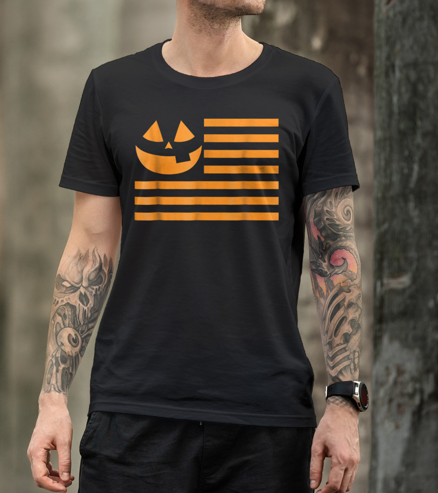 Make Halloween Federal Holiday Pumpkin Jack-O'-Lantern Flag T-Shirt