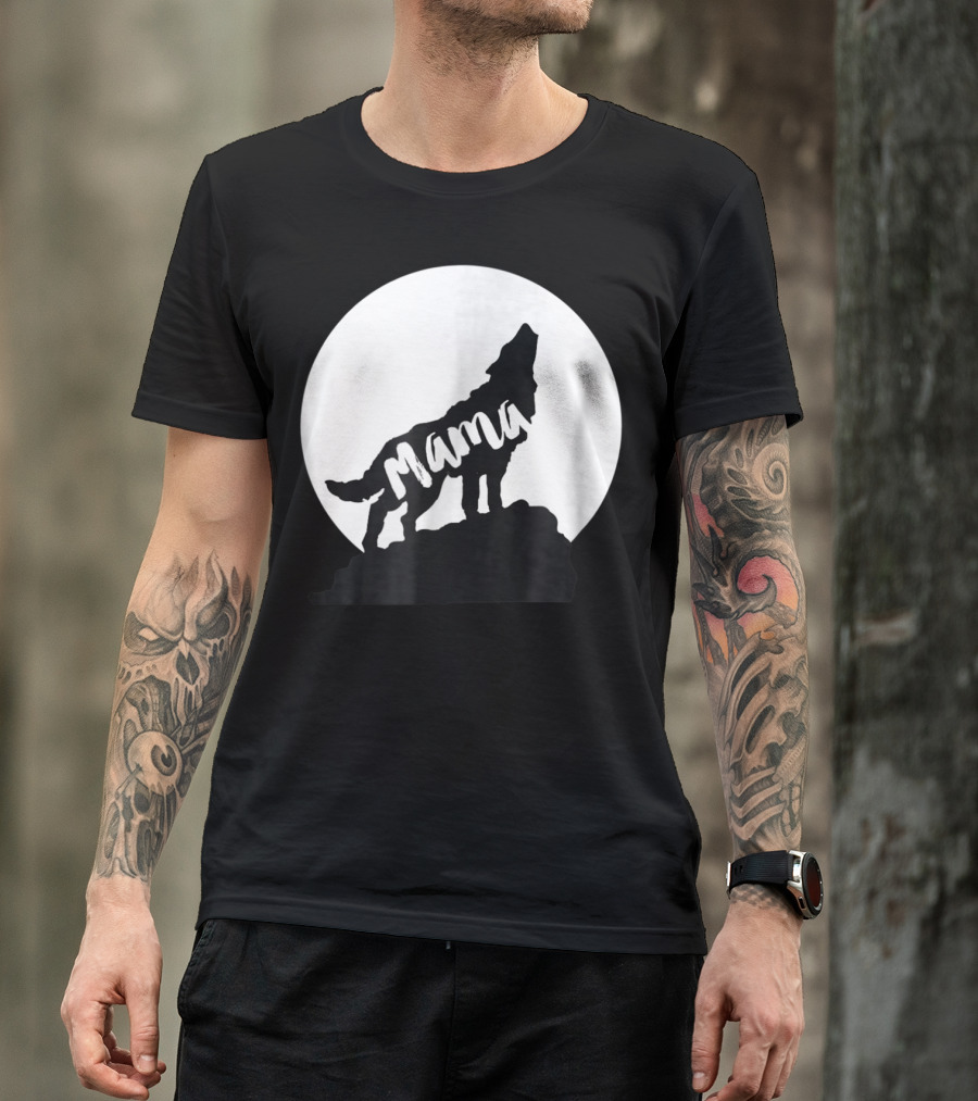 Mama Werewolf Halloween Howling Moon T-Shirt