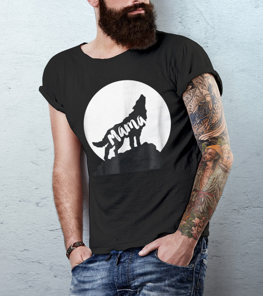 Mama Werewolf Halloween Howling Moon T-Shirt