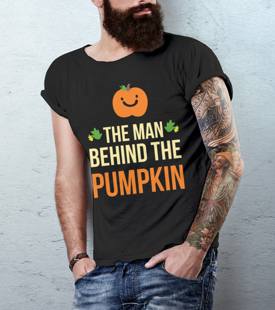The Man Behind The Pumpkin Halloween Pregnancy T-Shirt
