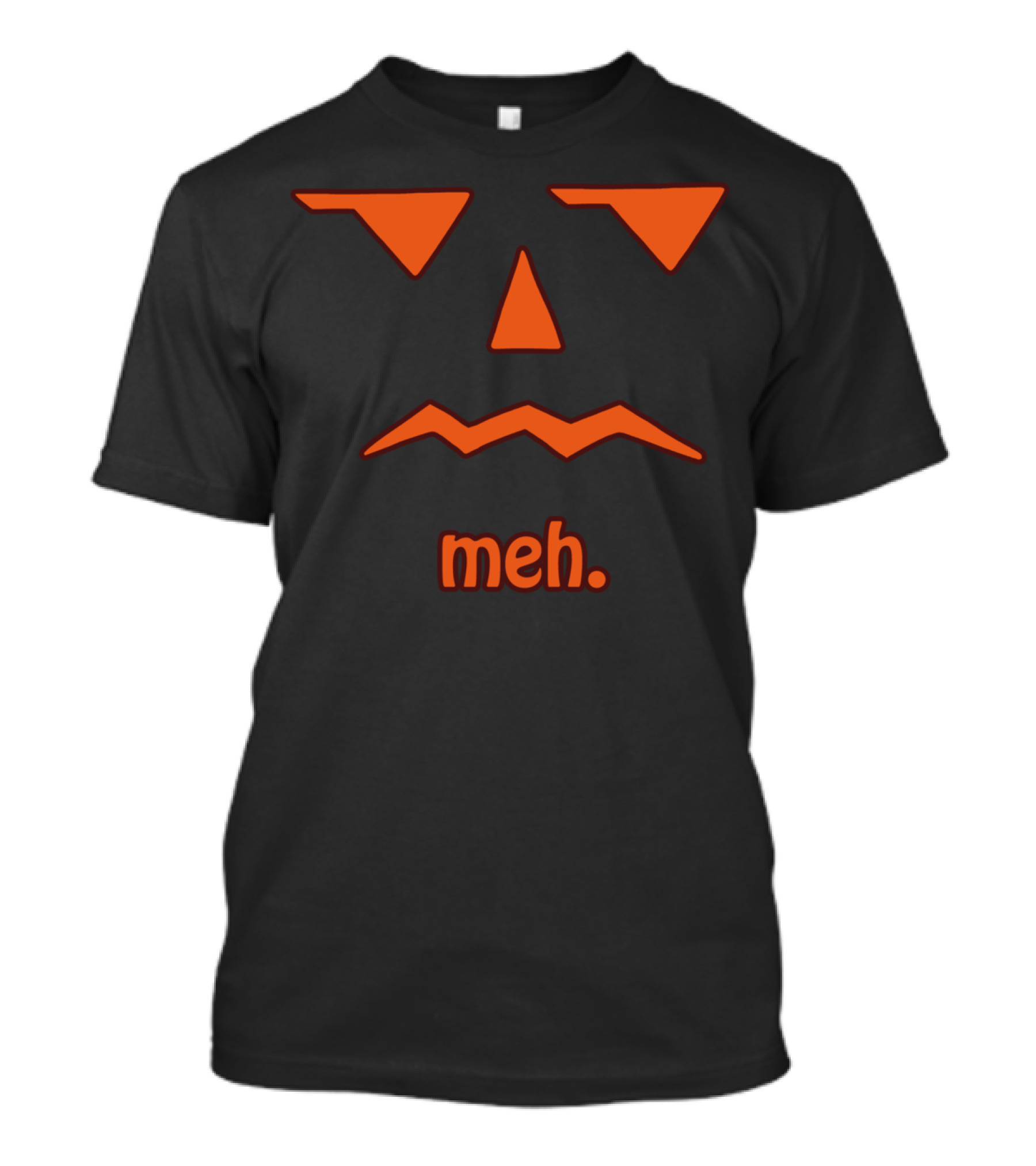 Meh Pumpkin Face With Indifferent Expression T-Shirt