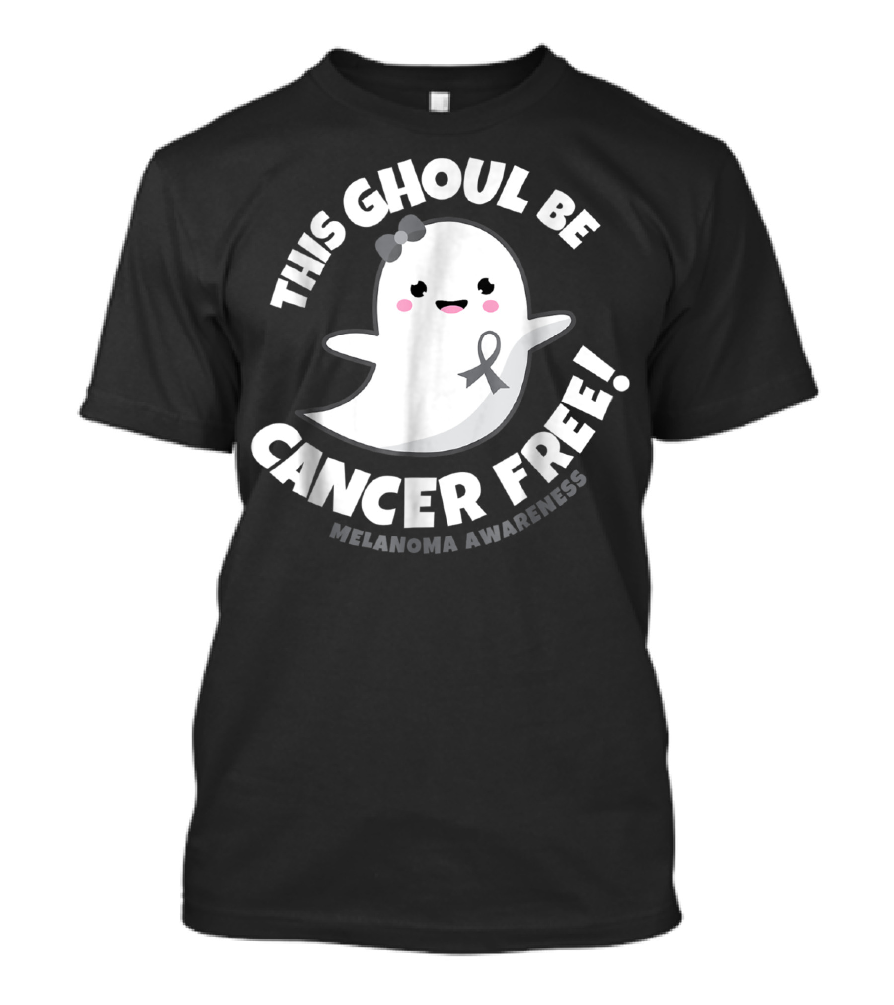 This Ghoul Be Cancer Free Melanoma Awareness Ghost Ribbon Survivor Halloween T-Shirt