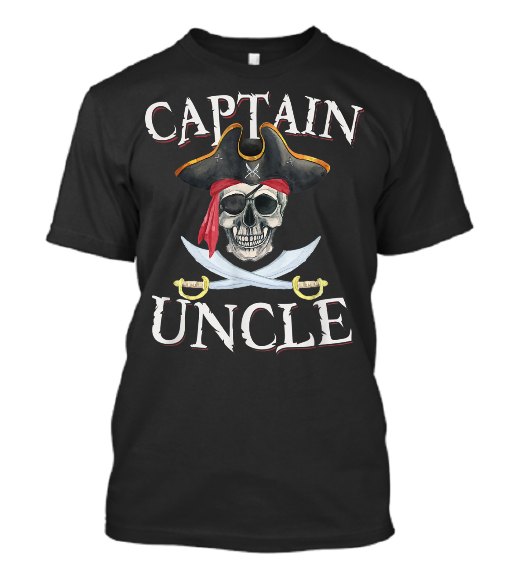 Captain Uncle Skull Pirate Hat Halloween T-Shirt