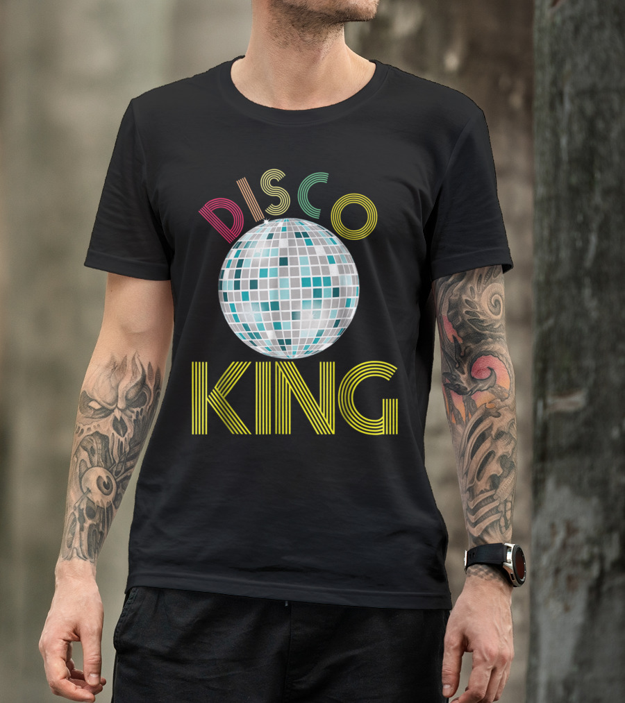 Disco King 1970s Party Retro Mirror Ball 70s T-Shirt