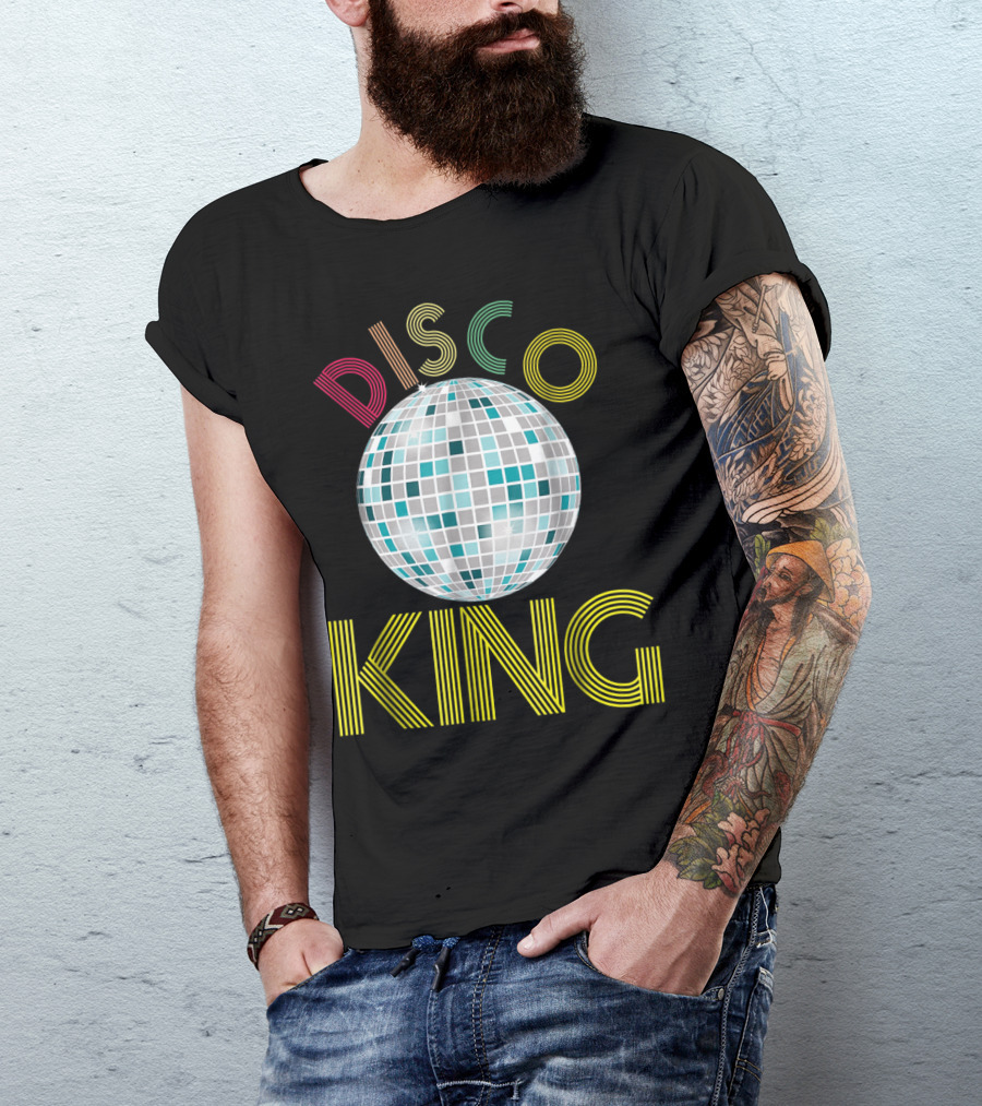 Disco King 1970s Party Retro Mirror Ball 70s T-Shirt