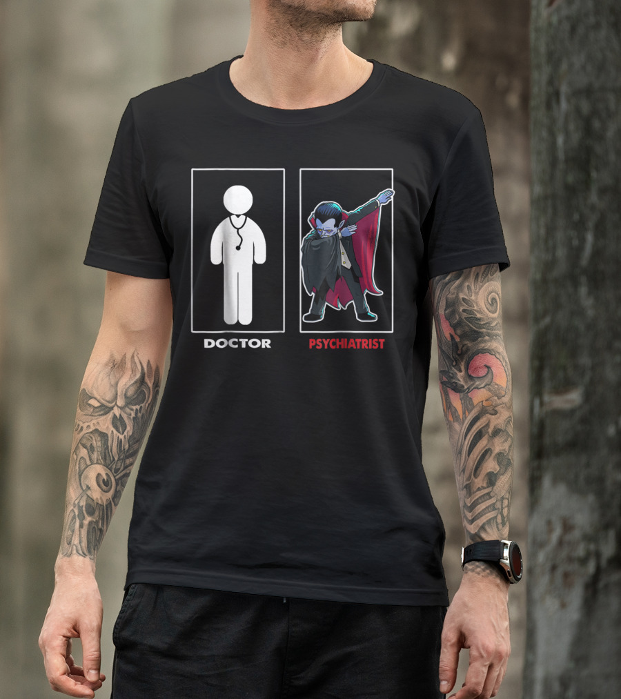 Psychiatrist Count Dabula Funny Halloween Doctor Dab Gesture T-Shirt