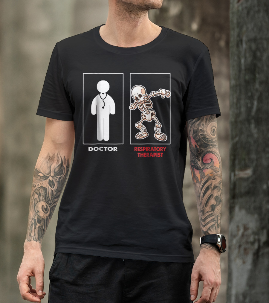 Doctor Vs. Respiratory Therapist Funny Skeleton Dab Halloween T-Shirt