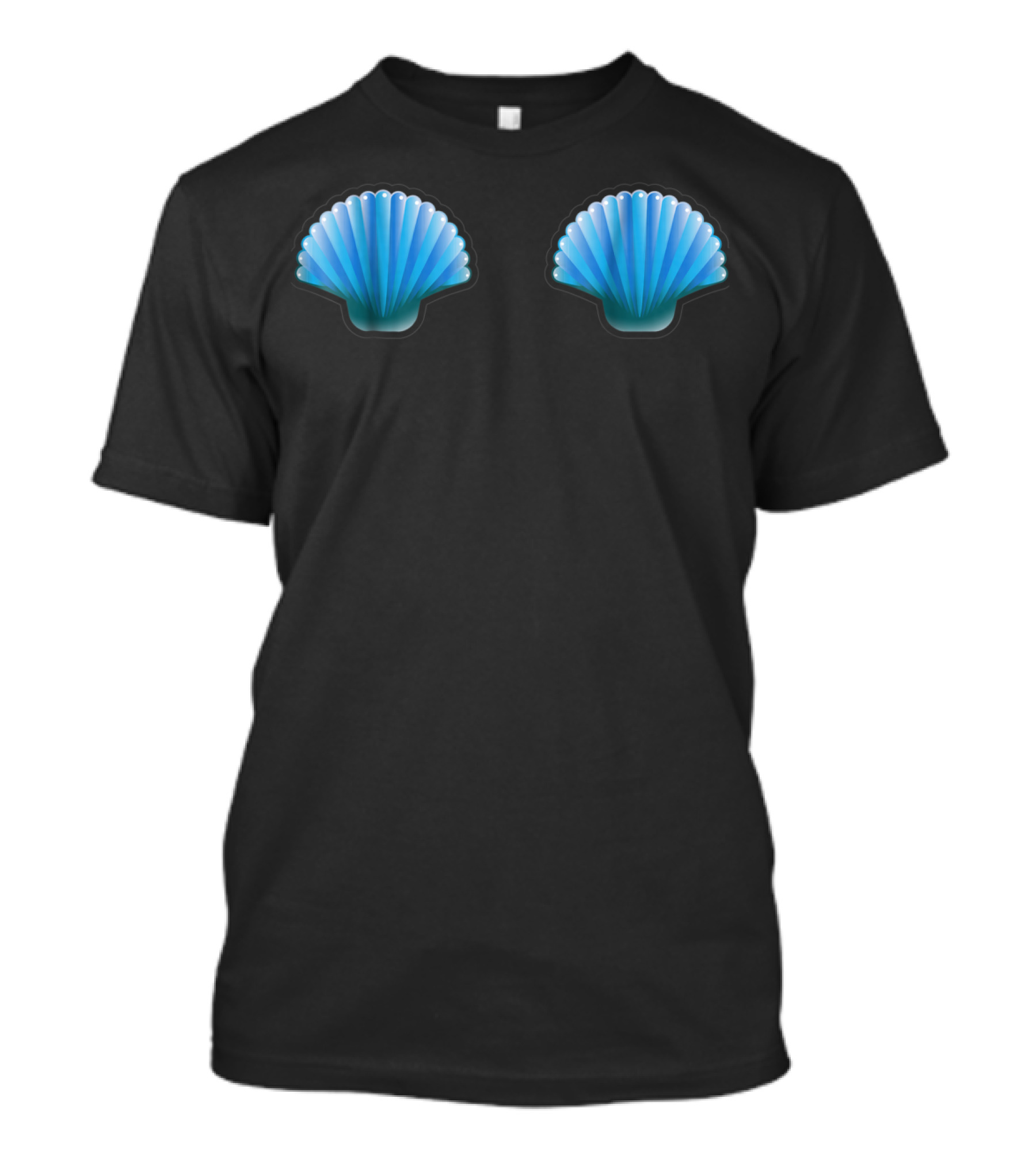 Mermaid Shells Cute Bikini Bra Blue Shells T-Shirt