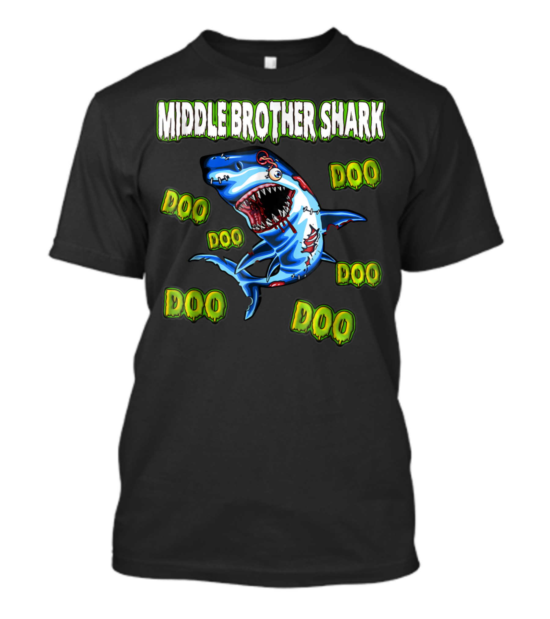 Middle Brother Shark Zombie Doo Doo Doo T-Shirt