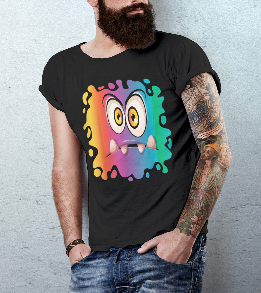 Monster Face Colorful Expression T-Shirt