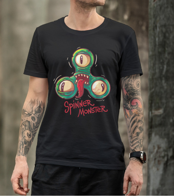 Spinner Monster Three-Eyed Halloween Fidget Spinner T-Shirt