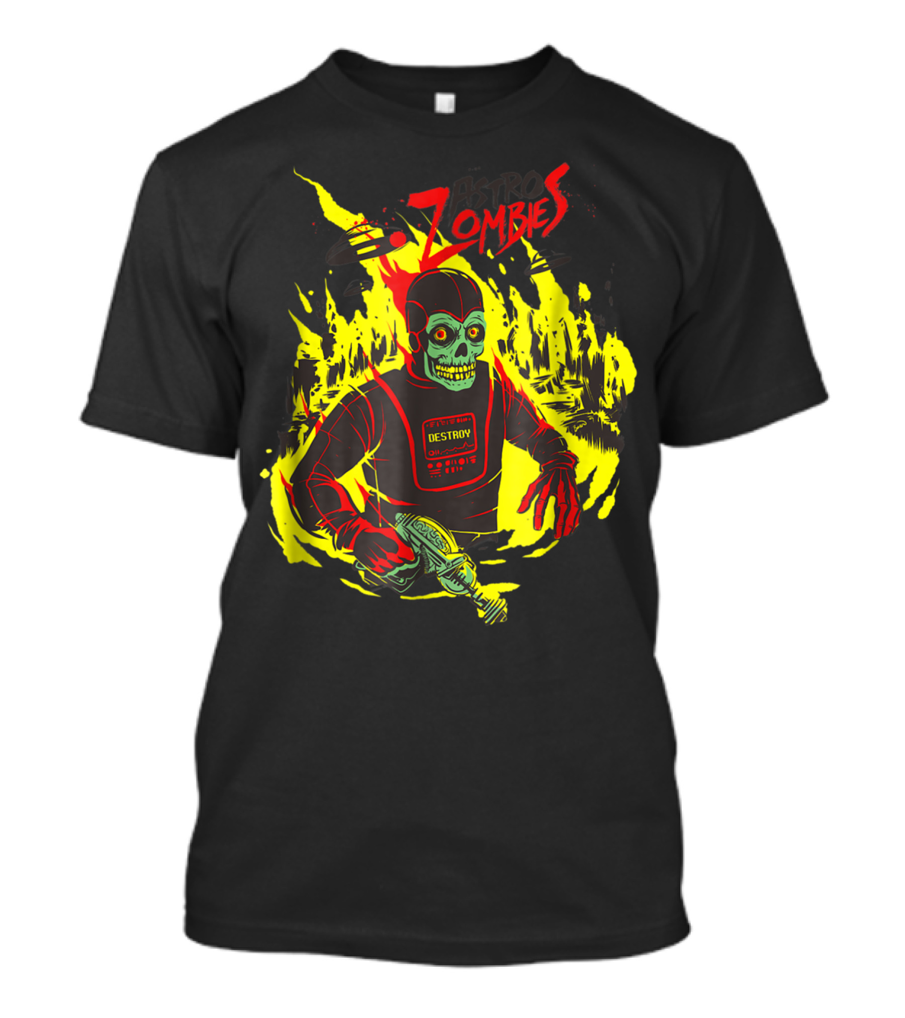 Astro Zombies Destroy Monster Scifi Skateboard T-Shirt