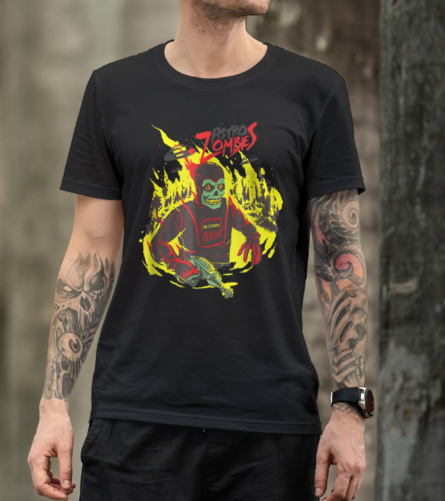 Astro Zombies Destroy Monster Scifi Skateboard T-Shirt