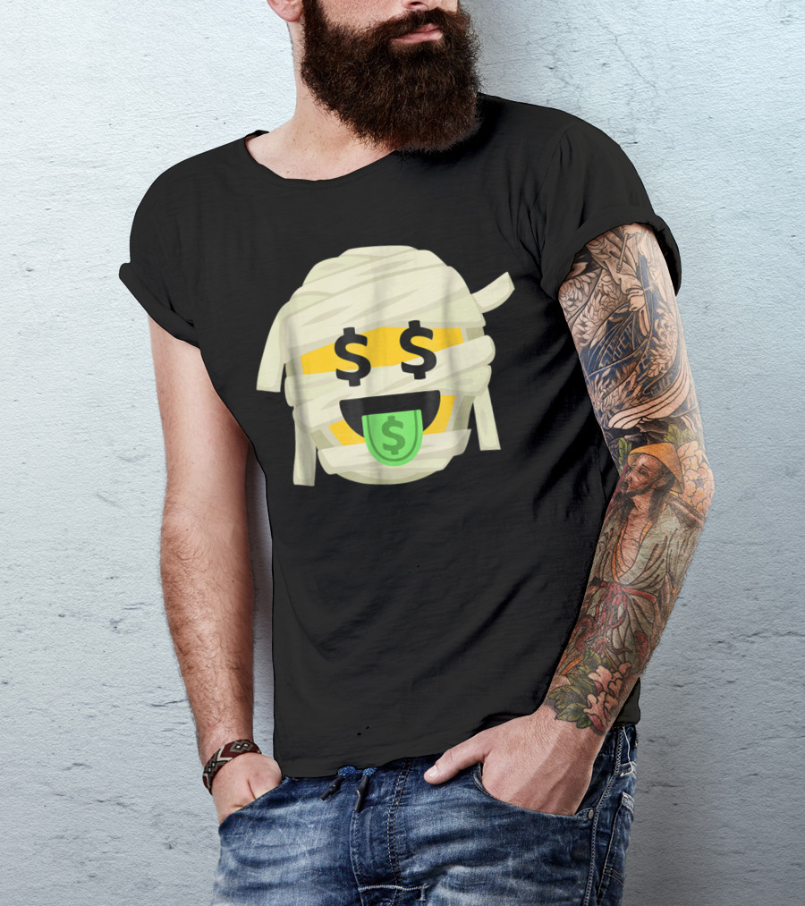 Mummy Emoji Dollar Eyes Money Tongue T-Shirt