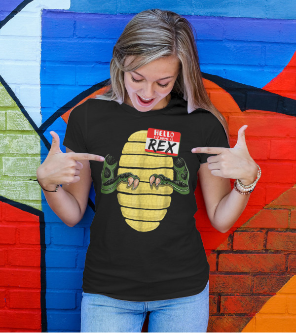 Hello My Name Is Rex Dinosaur Halloween T-Shirt