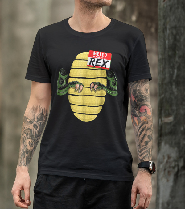 Hello My Name Is Rex Dinosaur Halloween T-Shirt