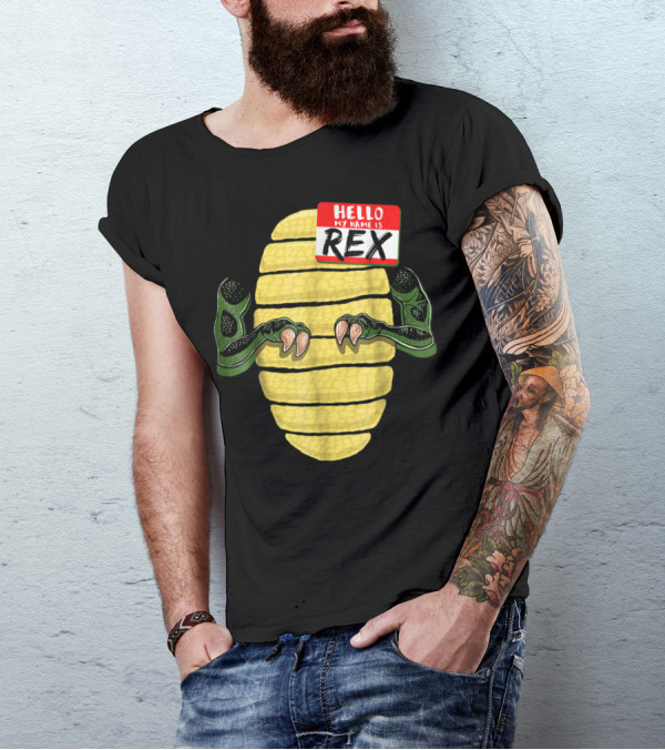 Hello My Name Is Rex Dinosaur Halloween T-Shirt